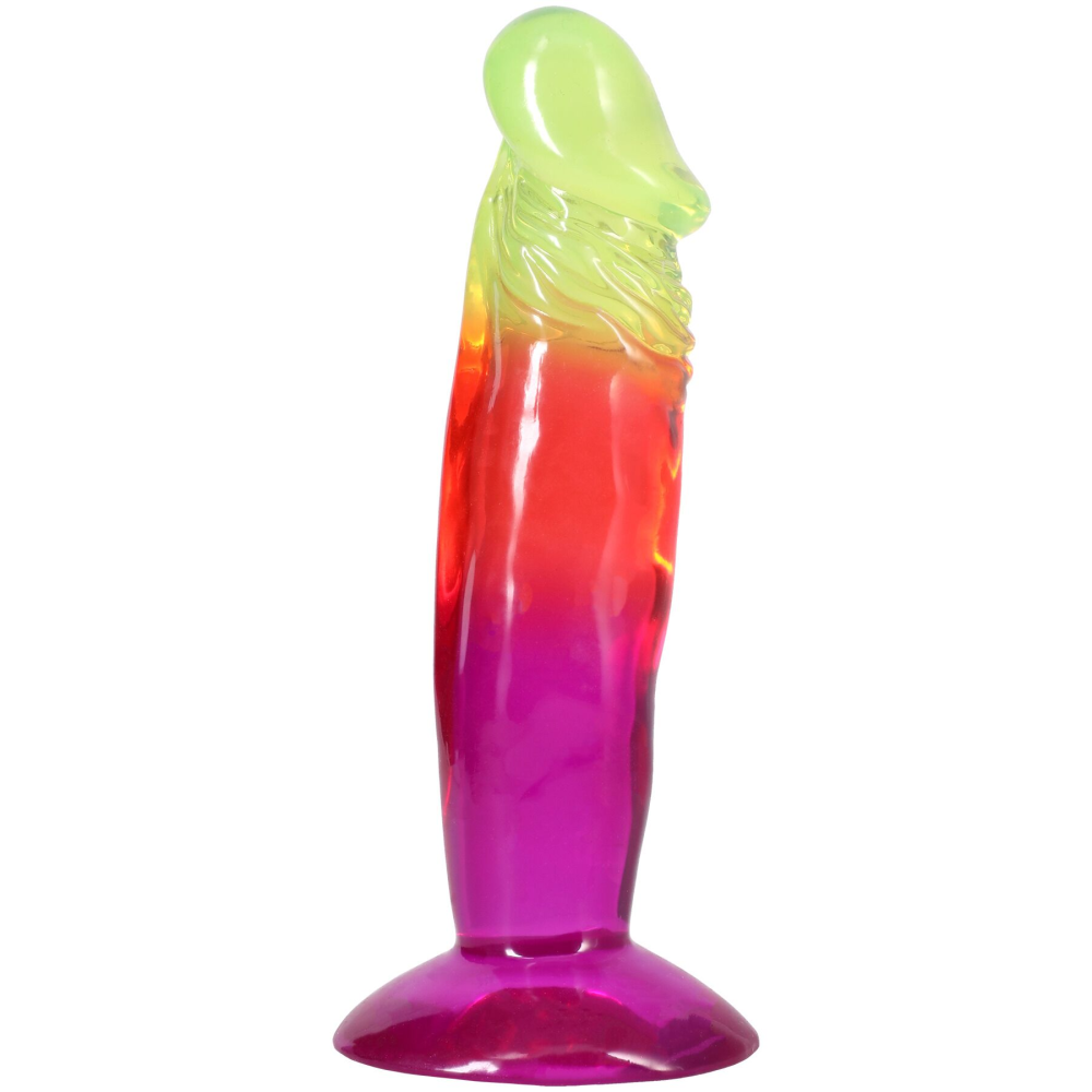 Дилдо Doc Johnson Crystal Jellies - 6.5 Inch Classic Dong - Rainbow
