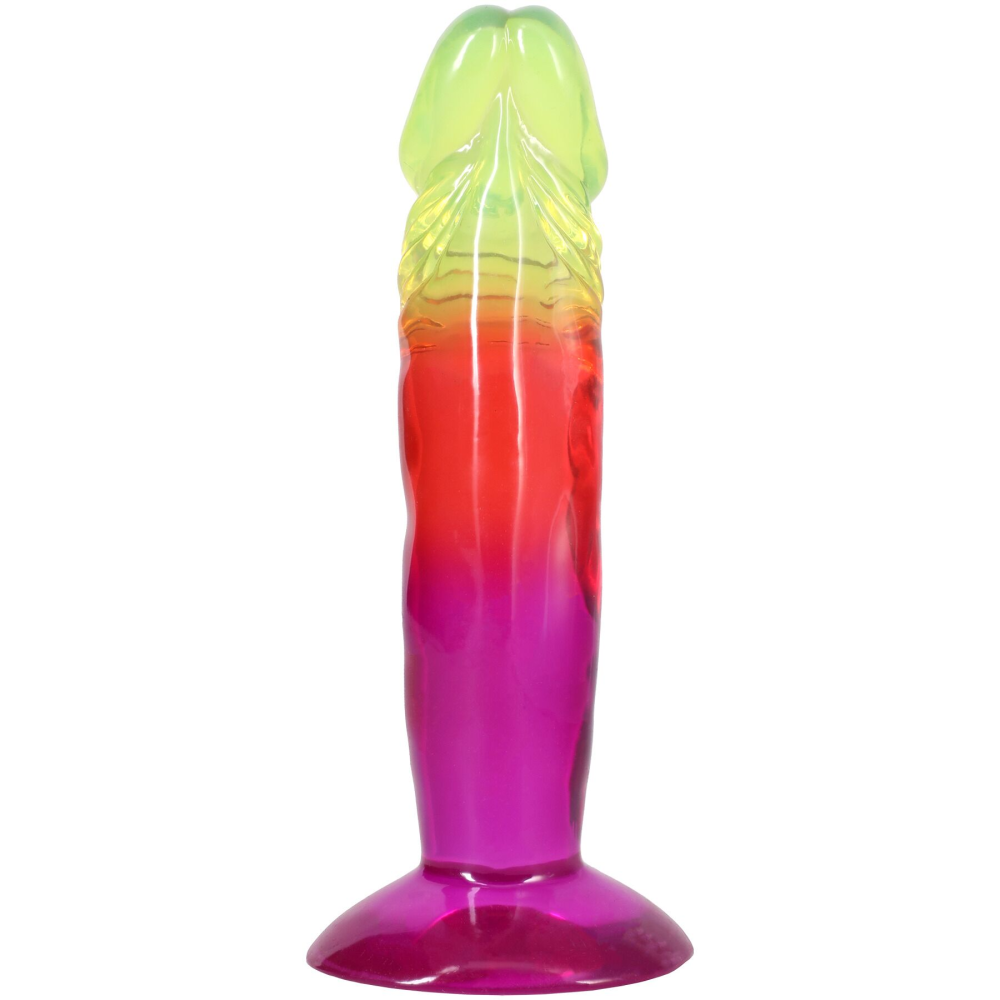 Дилдо Doc Johnson Crystal Jellies - 6.5 Inch Classic Dong - Rainbow