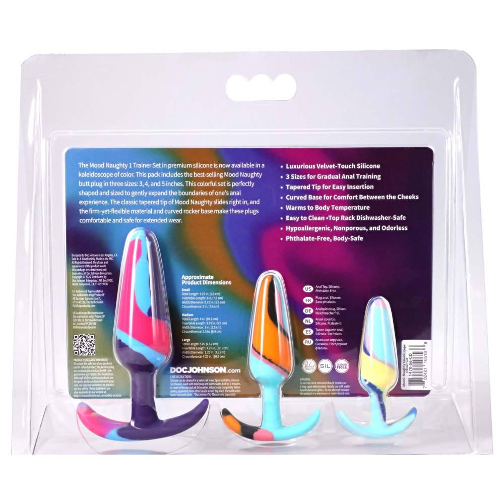 Набор анальных пробок Doc Johnson Mood Naughty 1 Kaleidoscope Trainer Set