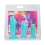 Набор анальных пробок Doc Johnson Crystal Jellies - Anal Starter Kit Teal (мятый и без вставки!!!)