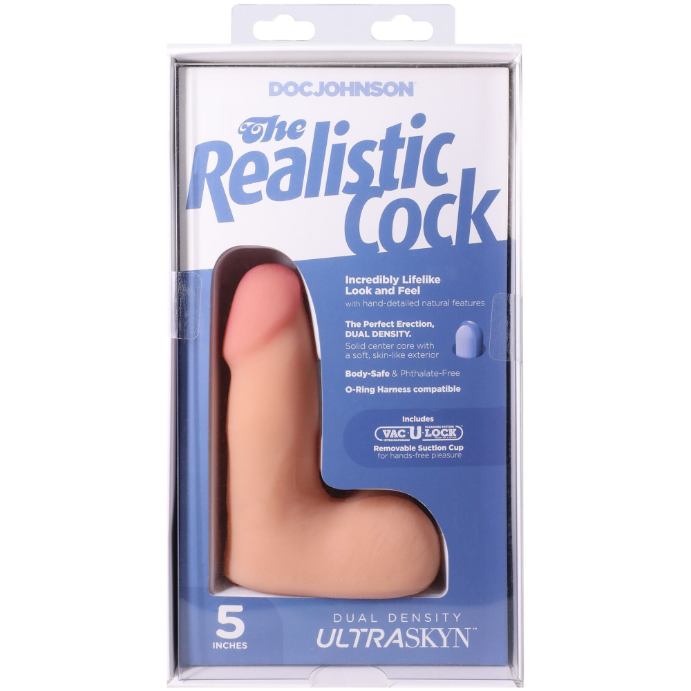 Фаллоимитатор Doc Johnson The Realistic Cock ULTRASKYN - 5" with Balls Vanilla (надрыв упаковки!!!)