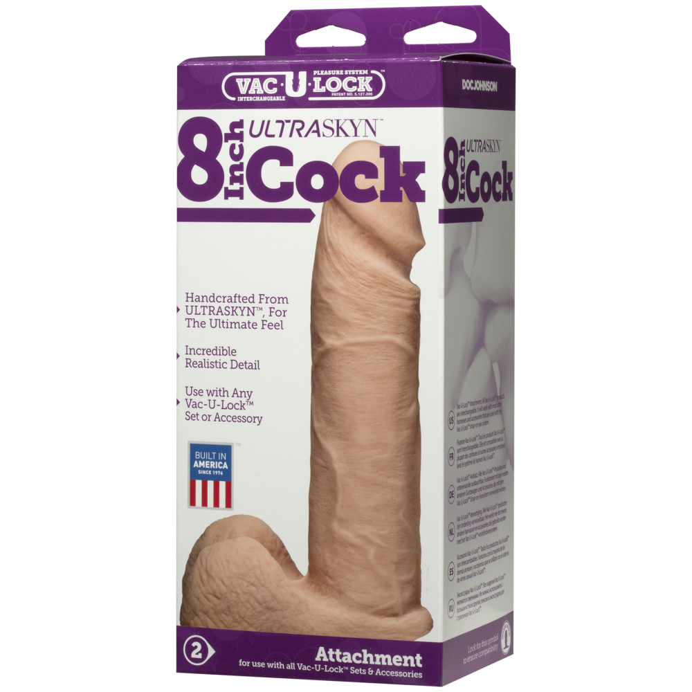 Фаллоимитатор Doc Johnson Vac-U-Lock - 8 Inch ULTRASKYN Cock White (мятая упаковка!!!)