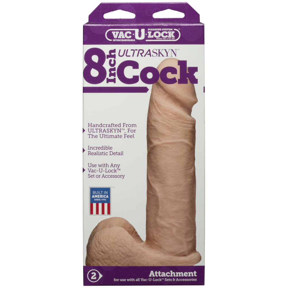 Фаллоимитатор Doc Johnson Vac-U-Lock - 8 Inch ULTRASKYN Cock White (мятая упаковка!!!)