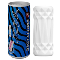 Мастурбатор Pretty Love Pop-Top в виде банки, синий, 9 х 3.5 см