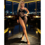 Бодистокинг сетка с узором Star Night с открытой рукой и ногой, черный, OS (S-L)