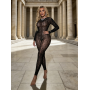 Комбинезон сетка Star Night с узором Fendi, черный, OS (S–L)