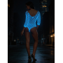 Боди сетка Star Night в крупную сетку, светится в темноте, черное, OS (S–L)