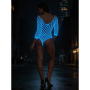 Боди сетка Star Night в крупную сетку, светится в темноте, черное, OS (S–L)