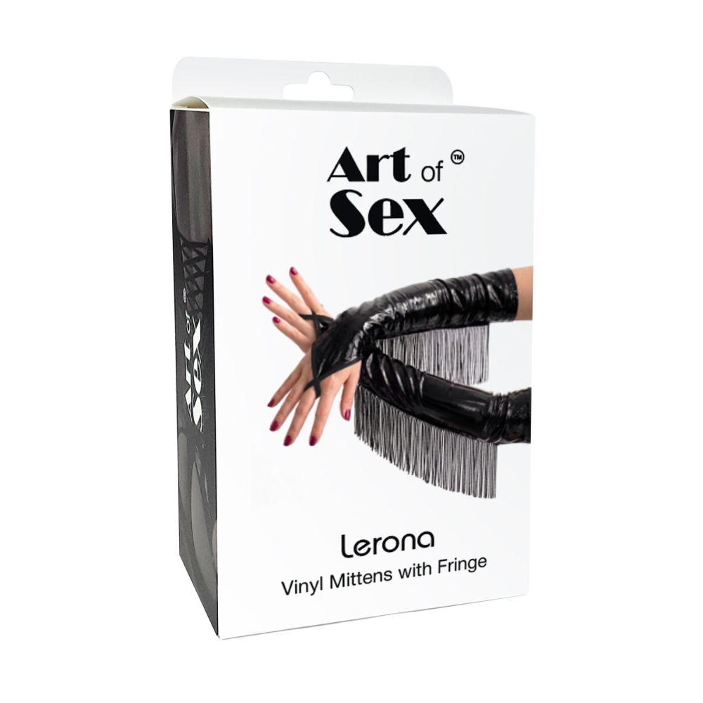 Виниловые митенки Art of Sex - Lerona, размер S, цвет белый