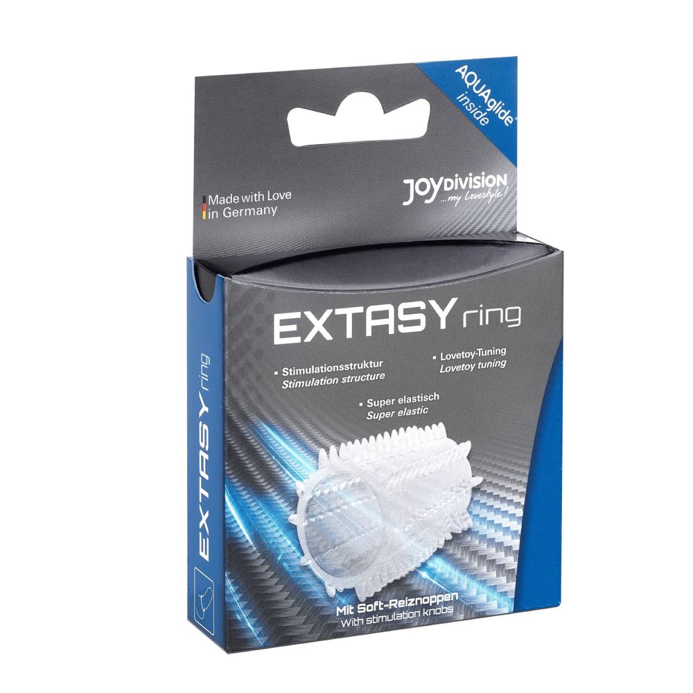 Эрекционное кольцо Joydivision EXTASYring Transparent из эластичного силикона, прозрачное, 4 × 1,5