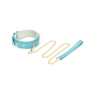 Ошейник с поводком Liebe Seele Blue Lamb Leather Collar with Velvet Lining