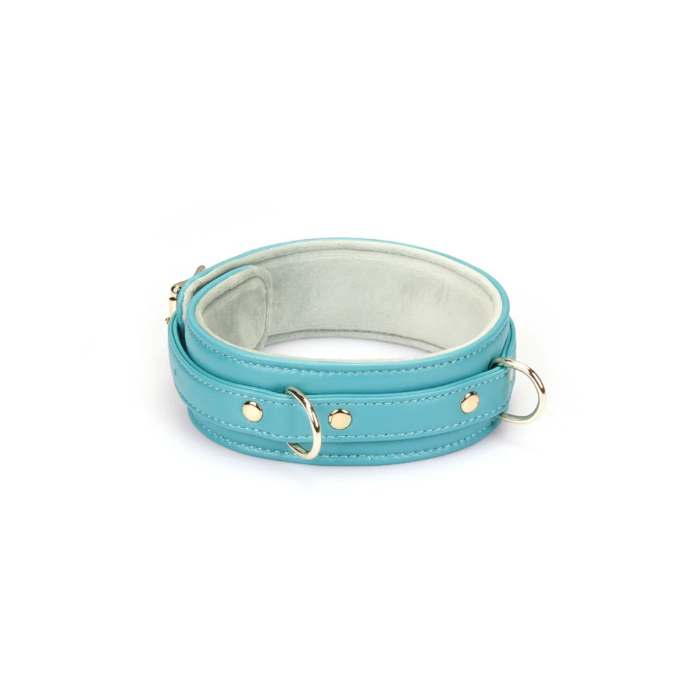 Ошейник с поводком Liebe Seele Blue Lamb Leather Collar with Velvet Lining