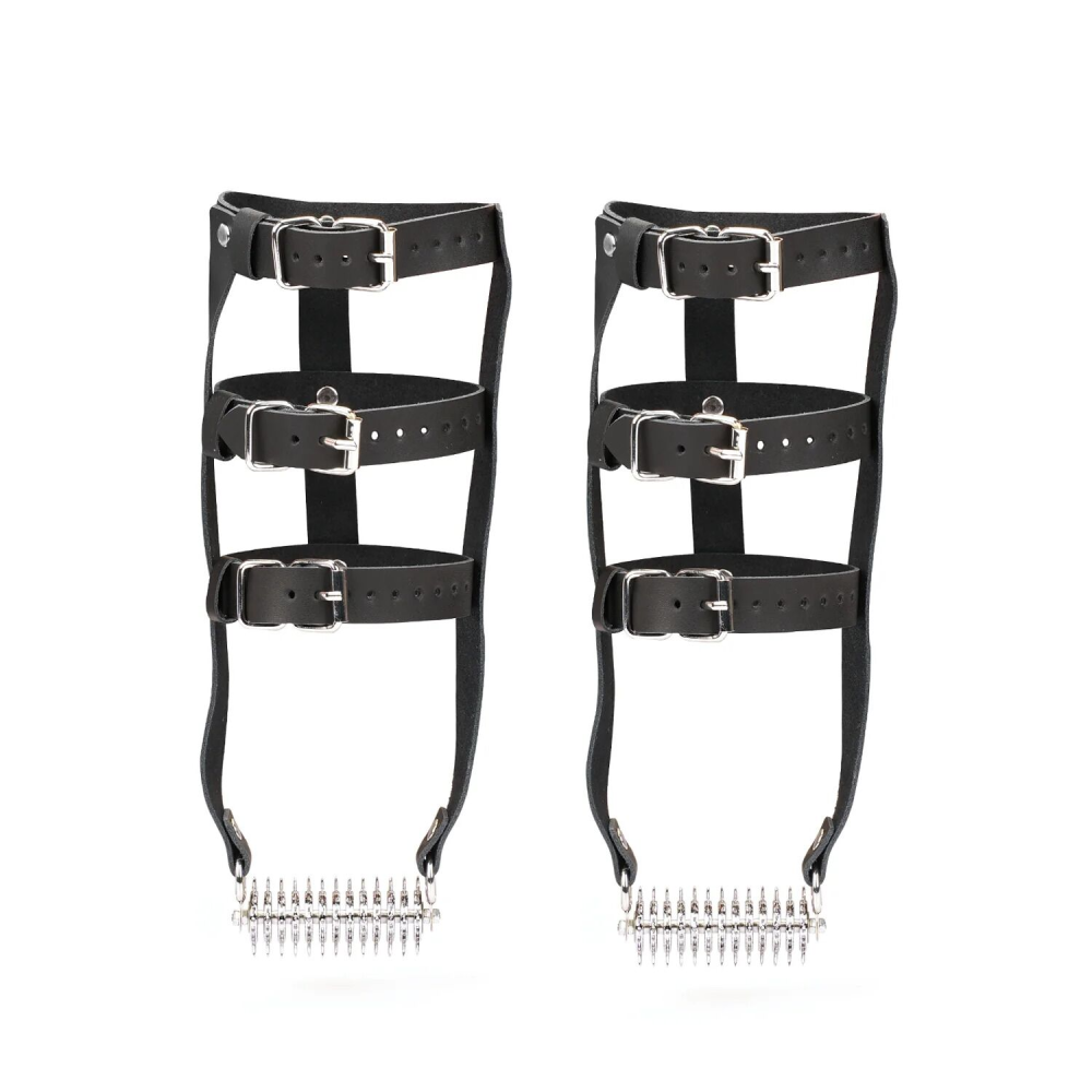 Кожаная портупея для голеностопа со шпорами Liebe Seele Leather High Heel Ankle Harness Silver