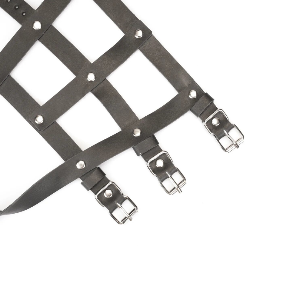 Кожаная портупея для голеностопа со шпорами Liebe Seele Leather High Heel Ankle Harness Silver