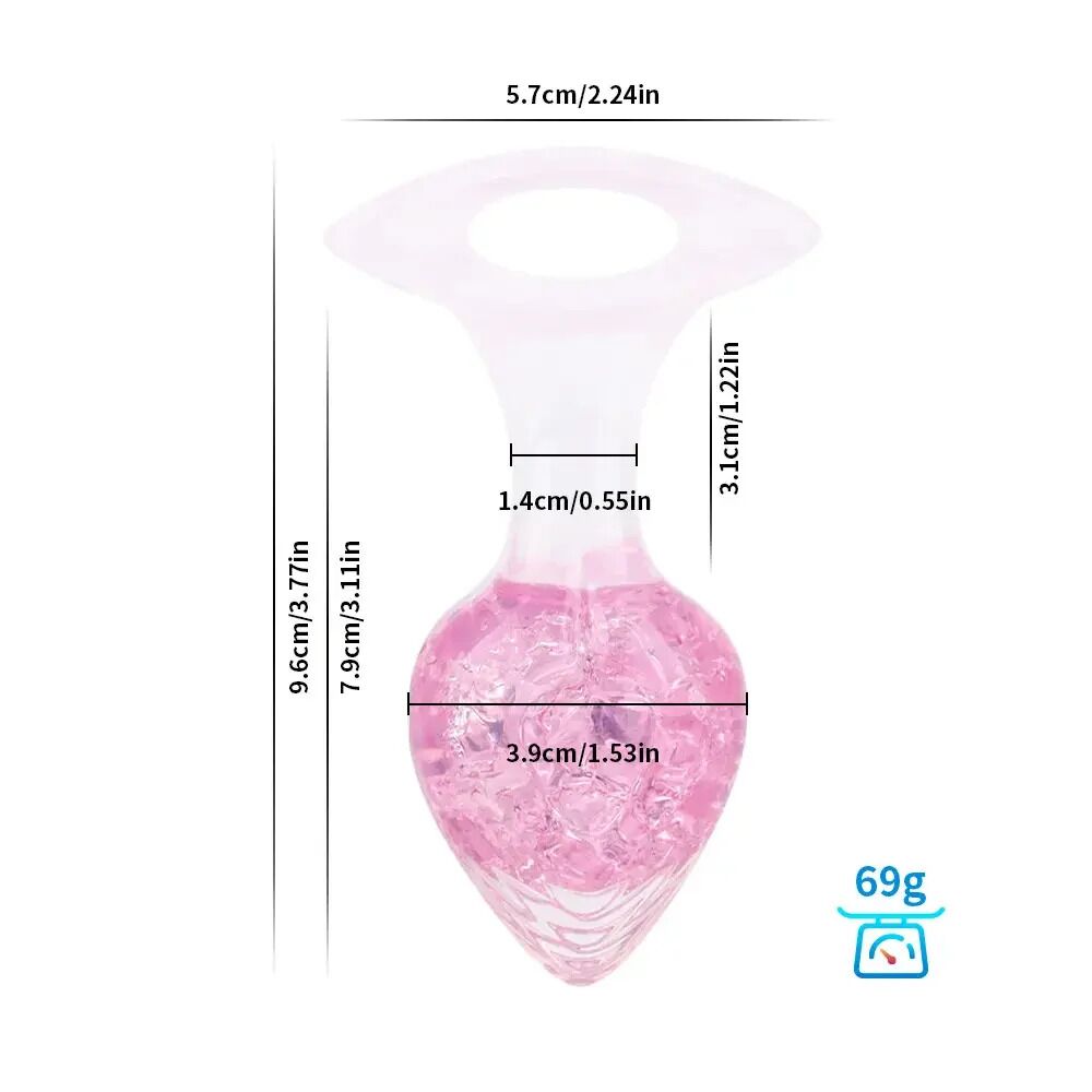 Анальная пробка Liebe Seele Heart-shaped Crystal Anal Plug - Pink Medium