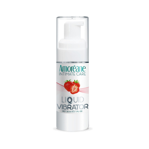 Лубрикант с эффектом вибрации Amoreane Med Liquid Vibrator Strawberry (30 мл)