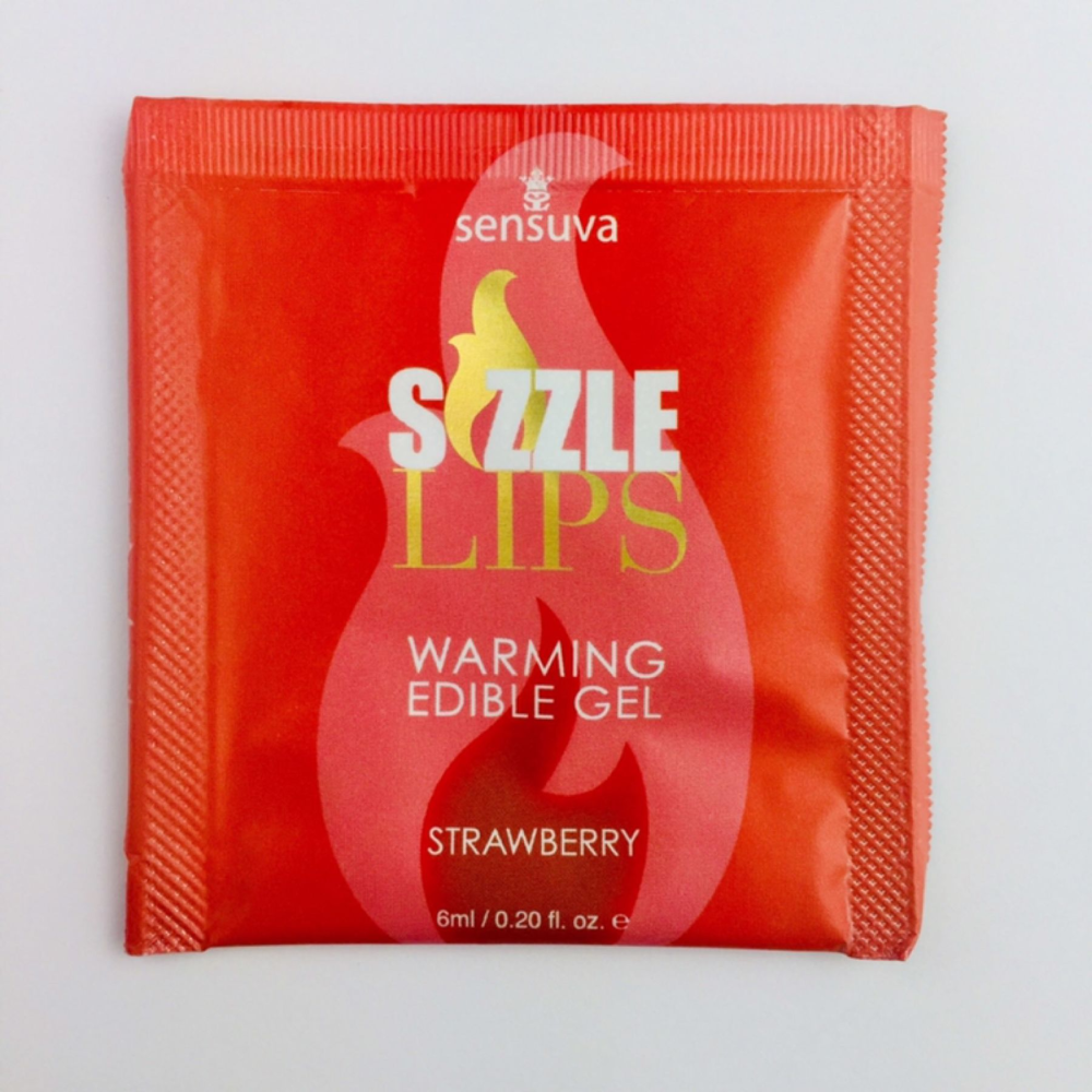 Пробник массажного геля Sensuva - Sizzle Lips Strawberry (6 мл)