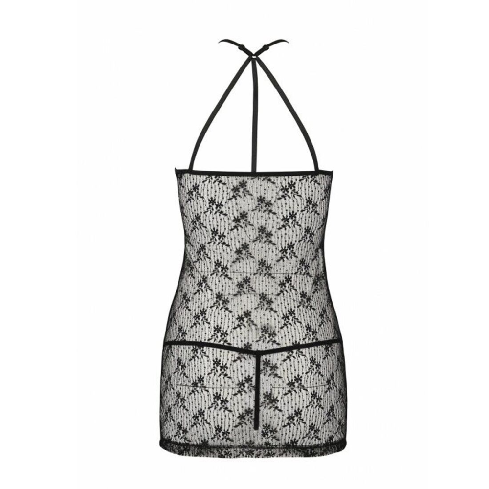 Полупрозрачная сорочка Passion AZALIA CHEMISE XXL/XXXL, black
