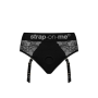 Кружевные трусы для страпона с подвязками для чулок Strap-On-Me DIVA HARNESS - L