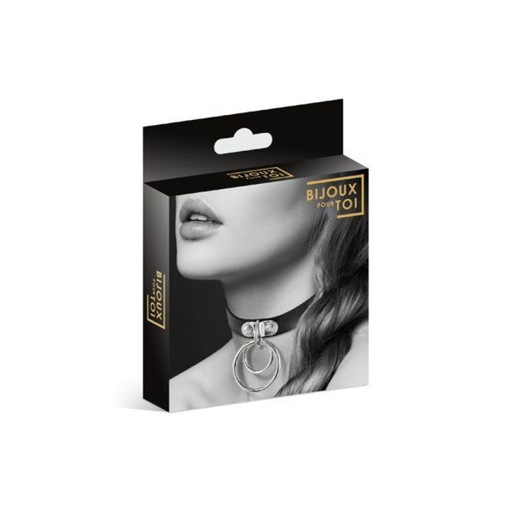Чокер с двумя кольцами Bijoux Pour Toi - TWO RINGS, экокожа