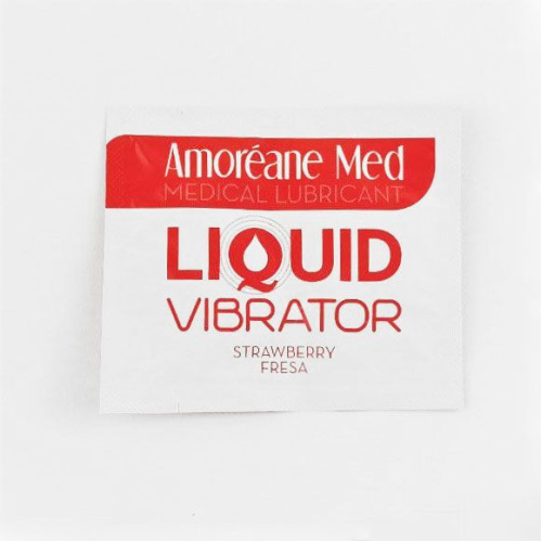 Пробник лубриканта с эффектом вибрации Amoreane Med Liquid Vibrator Strawberry (2 мл)