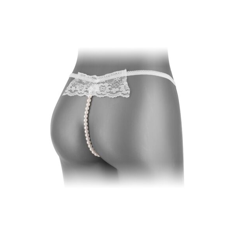Трусики-стринги с жемчужной ниткой Fashion Secret KATIA White