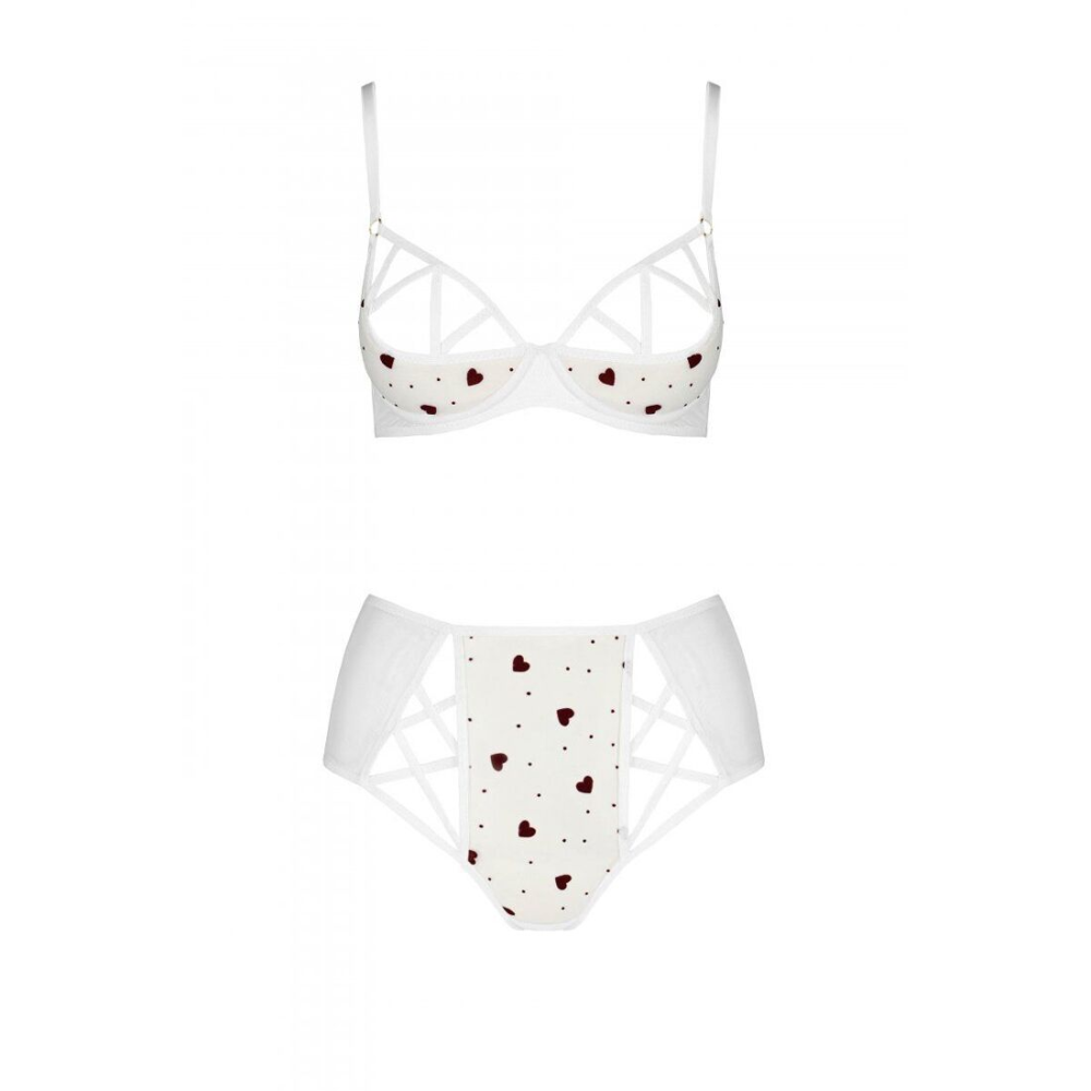 Эротический комплект с рисунком Passion LOVELIA BIKINI S/M, white