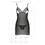 Сорочка с вырезами на груди, стринги Passion LOVELIA CHEMISE S/M, black