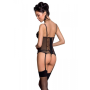 Корсет с подвязками, стринги Passion LOVELIA CORSET S/M, black