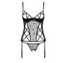Корсет с подвязками, стринги Passion LOVELIA CORSET S/M, black