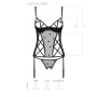 Корсет с подвязками, стринги Passion LOVELIA CORSET S/M, black