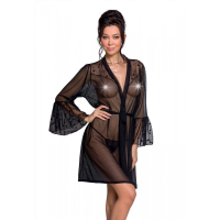 Воздушный пеньюар Passion LOVELIA PEIGNOIR L/XL, black