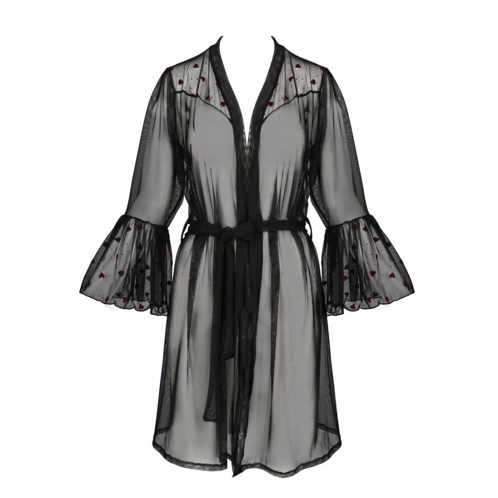 Воздушный пеньюар Passion LOVELIA PEIGNOIR L/XL, black