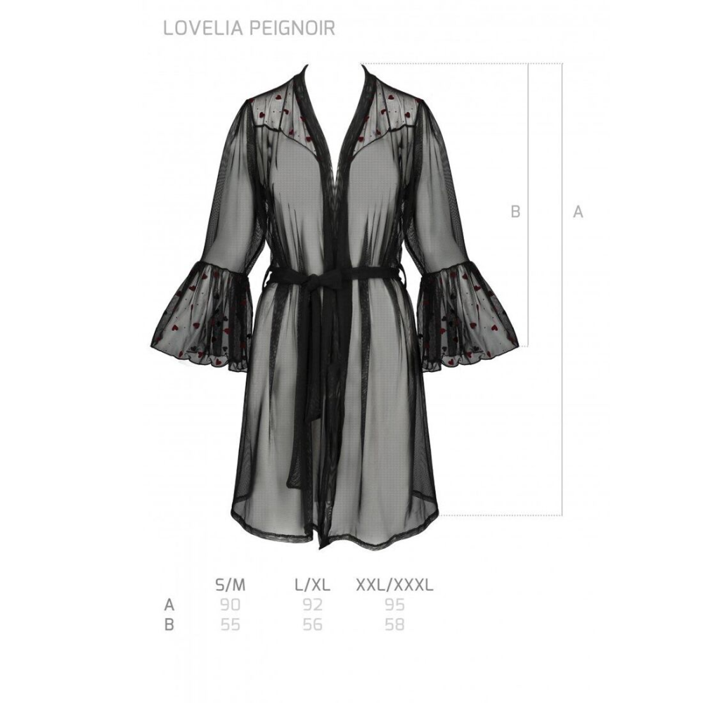 Воздушный пеньюар Passion LOVELIA PEIGNOIR L/XL, black