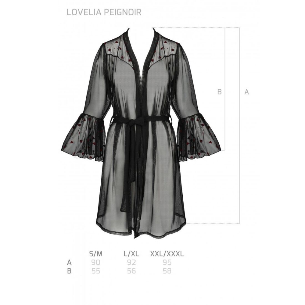 Воздушный пеньюар Passion LOVELIA PEIGNOIR XXL/XXXL, black