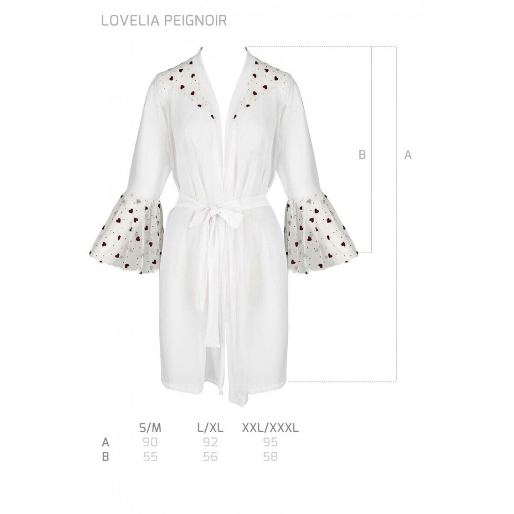 Воздушный пеньюар Passion LOVELIA PEIGNOIR S/M, white