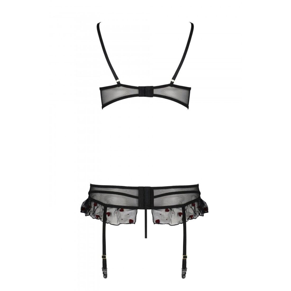 Сексуальный комплект с поясом для чулок Passion LOVELIA SET S/M, black