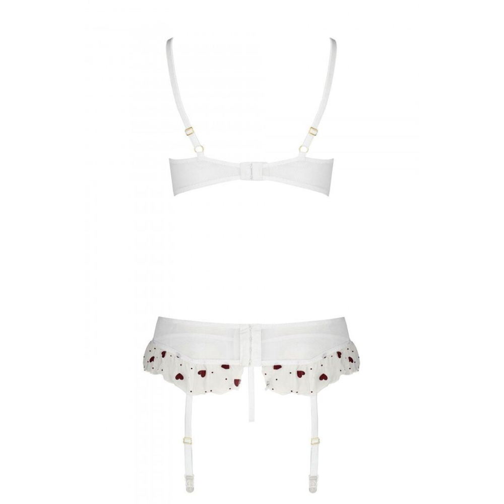 Сексуальный комплект с поясом для чулок Passion LOVELIA SET XXL/XXXL, white