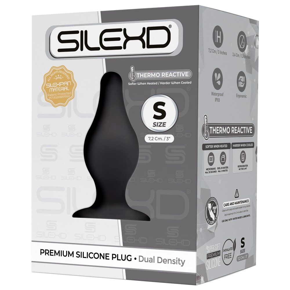 Анальная пробка SilexD (Model 2 size S) двухслойная, силикон+Silexpan, диаметр 3,4 см